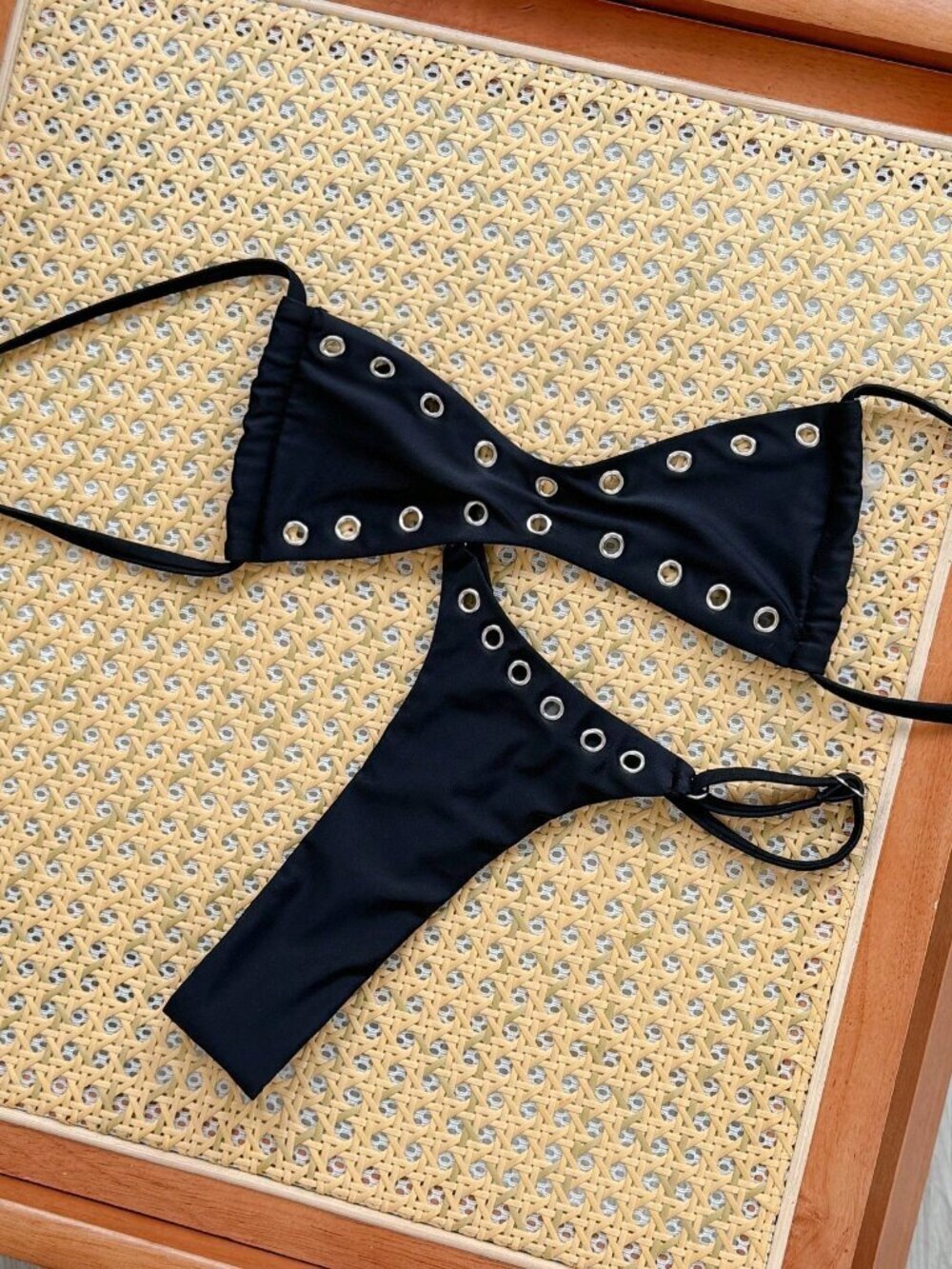 Black Sexy Women's Bandeau Bikini Set